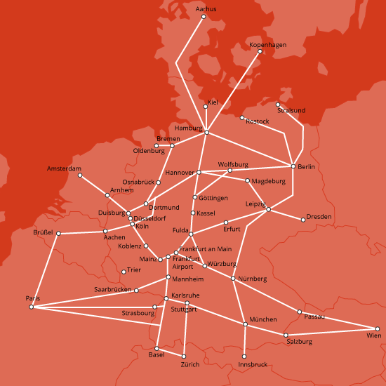 ICE-Reiseziele